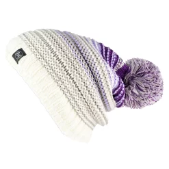 Buff Knitted & Polar Fleece Hat Neper Violet